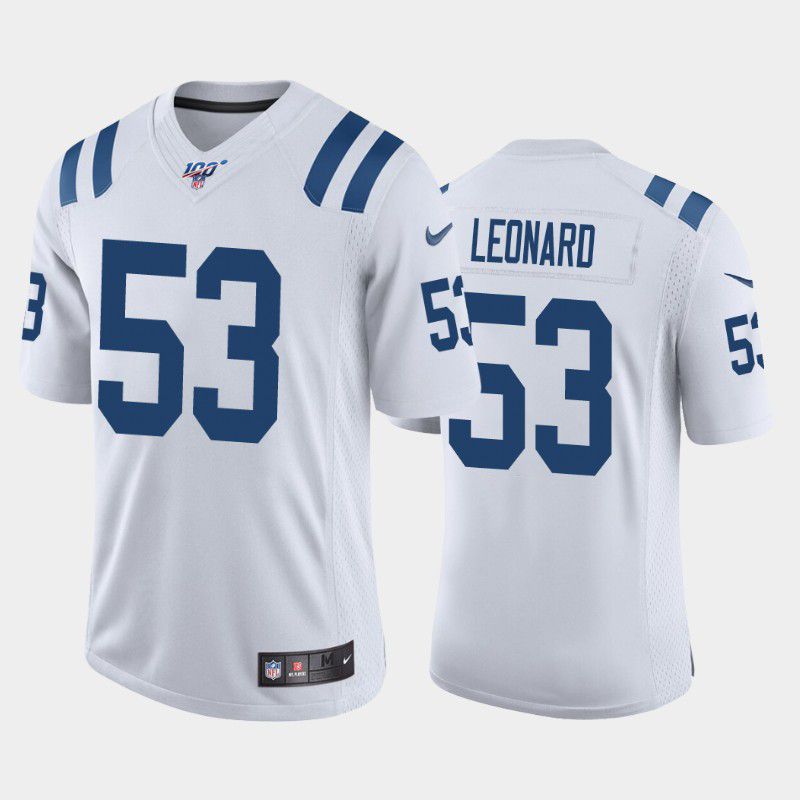Men Indianapolis Colts #53 Darius Leonard Nike White 100th Limited NFL Jersey->indianapolis colts->NFL Jersey